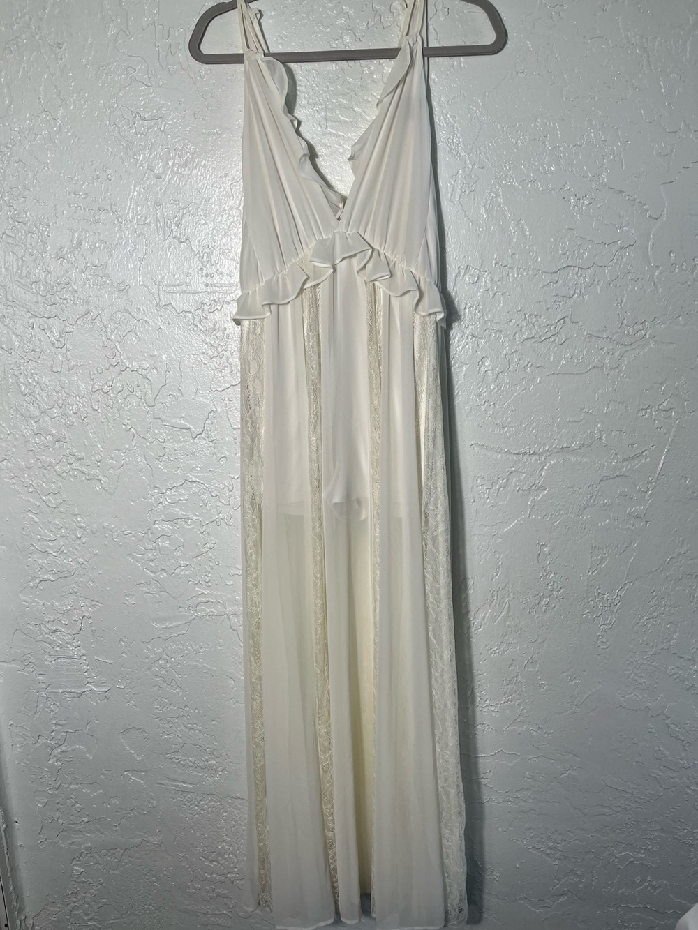 Express Ivory‎ Sheer Lace Dress With Built In Shorts XS